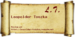 Leopolder Toszka névjegykártya